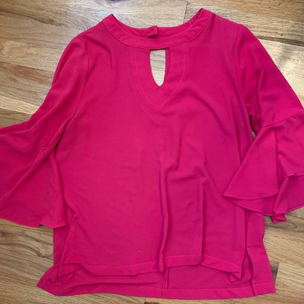 Pink bell sleeve blouse